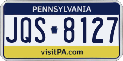 PA license plate JQS8127