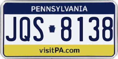 PA license plate JQS8138
