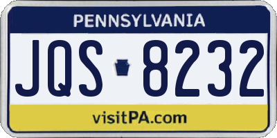 PA license plate JQS8232