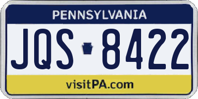 PA license plate JQS8422