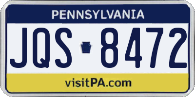 PA license plate JQS8472