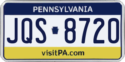 PA license plate JQS8720
