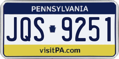 PA license plate JQS9251
