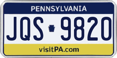 PA license plate JQS9820