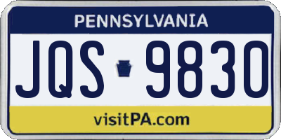 PA license plate JQS9830