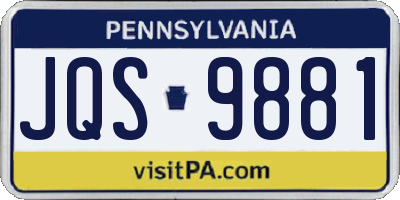 PA license plate JQS9881