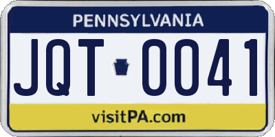 PA license plate JQT0041