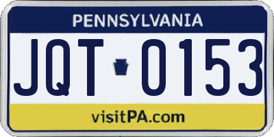 PA license plate JQT0153