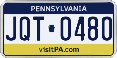 PA license plate JQT0480