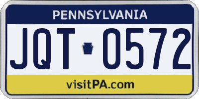 PA license plate JQT0572