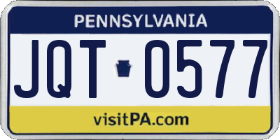 PA license plate JQT0577