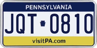 PA license plate JQT0810