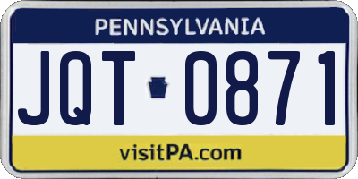 PA license plate JQT0871