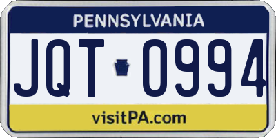 PA license plate JQT0994