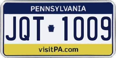 PA license plate JQT1009