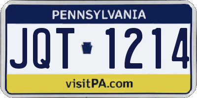 PA license plate JQT1214
