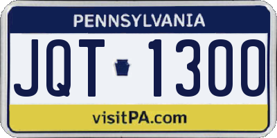 PA license plate JQT1300