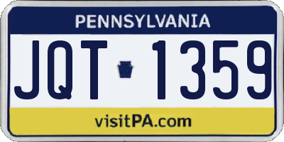 PA license plate JQT1359