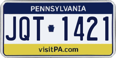 PA license plate JQT1421