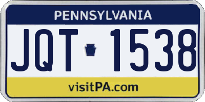 PA license plate JQT1538