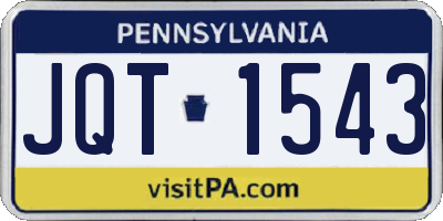 PA license plate JQT1543