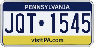 PA license plate JQT1545