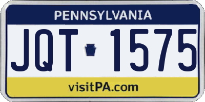 PA license plate JQT1575