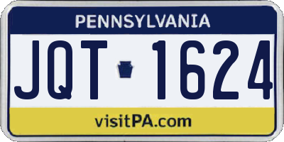PA license plate JQT1624
