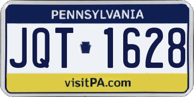 PA license plate JQT1628
