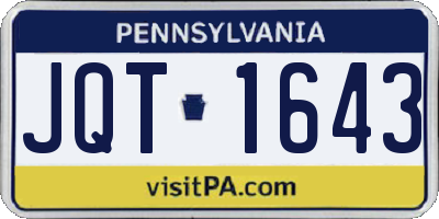 PA license plate JQT1643