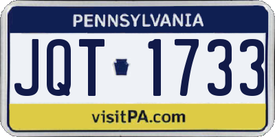 PA license plate JQT1733