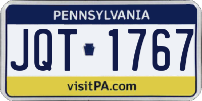 PA license plate JQT1767