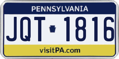 PA license plate JQT1816