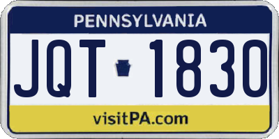 PA license plate JQT1830