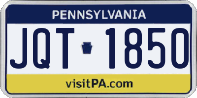 PA license plate JQT1850
