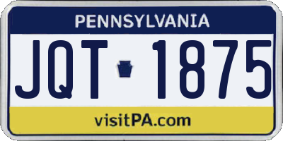PA license plate JQT1875