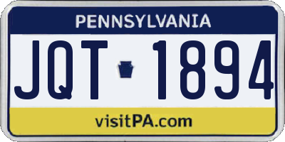 PA license plate JQT1894