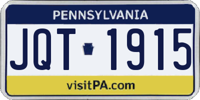 PA license plate JQT1915