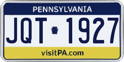 PA license plate JQT1927