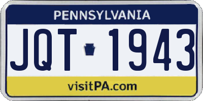 PA license plate JQT1943