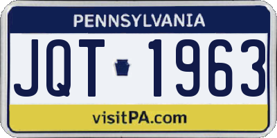 PA license plate JQT1963