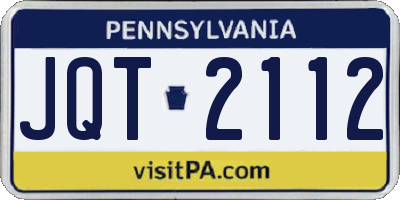 PA license plate JQT2112