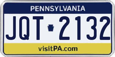 PA license plate JQT2132