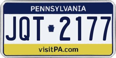 PA license plate JQT2177