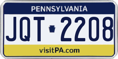 PA license plate JQT2208