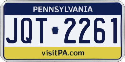 PA license plate JQT2261