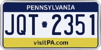 PA license plate JQT2351