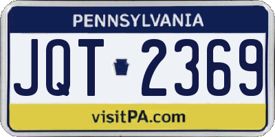 PA license plate JQT2369