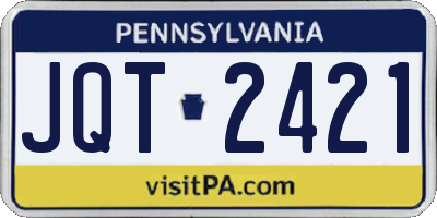PA license plate JQT2421