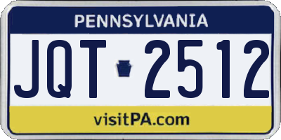 PA license plate JQT2512
